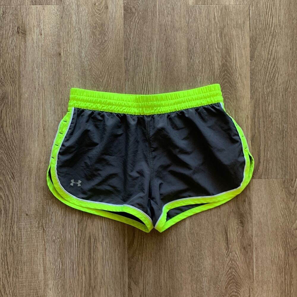 Under Armour Shorts Grey & Neon Green Size XS